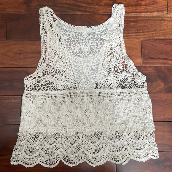 Cotton crocheted tank top - Picture 2 of 6